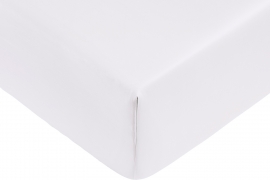 Cotton Satin Fitted Sheet-Plain White 180*200*40cm